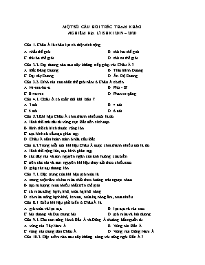 Một số câu hỏi trắc tham khảo nghiệm học kỳ II môn Địa lí Lớp 8 - Năm học 2019-2020
